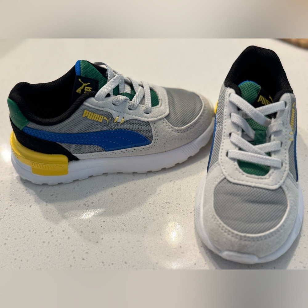 Puma Kids Sneakers - Gray, Blue, Yellow